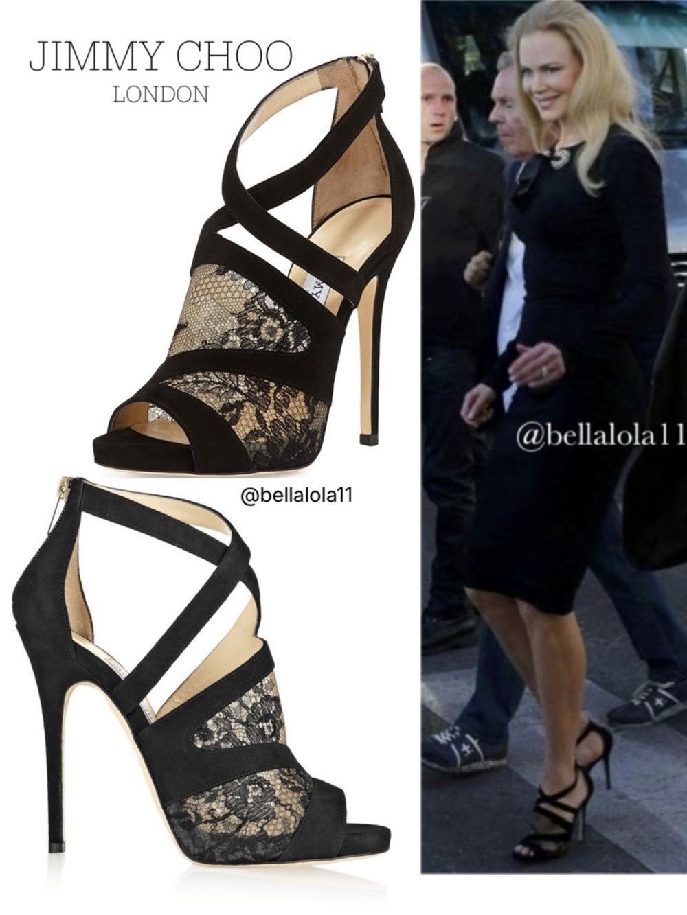 AUTHENTIC JIMMY CHOO BLACK LACE HEELS